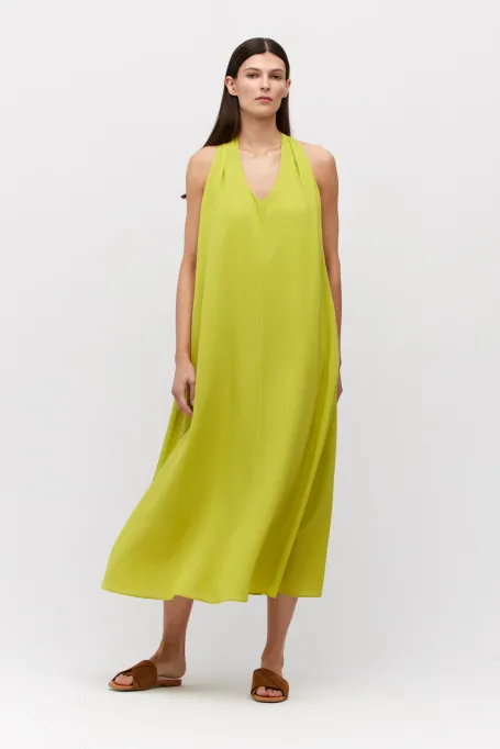 Rochie de mătase verde lime