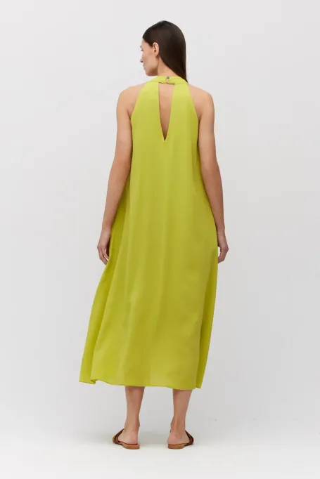 Rochie de mătase verde lime Rochie de mătase verde lime