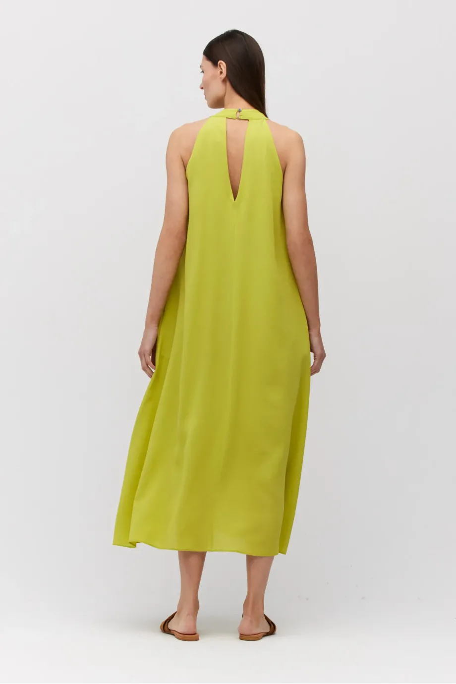 Rochie de mătase verde lime Rochie de mătase verde lime