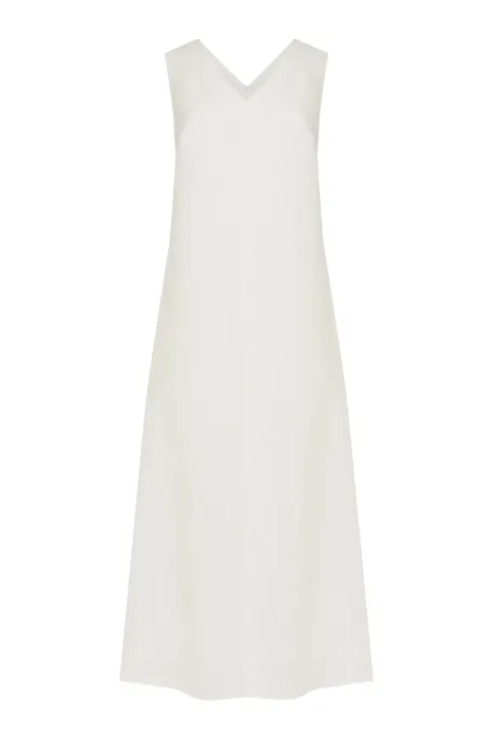 Rochie lunga din in alb Rochie lunga din in alb