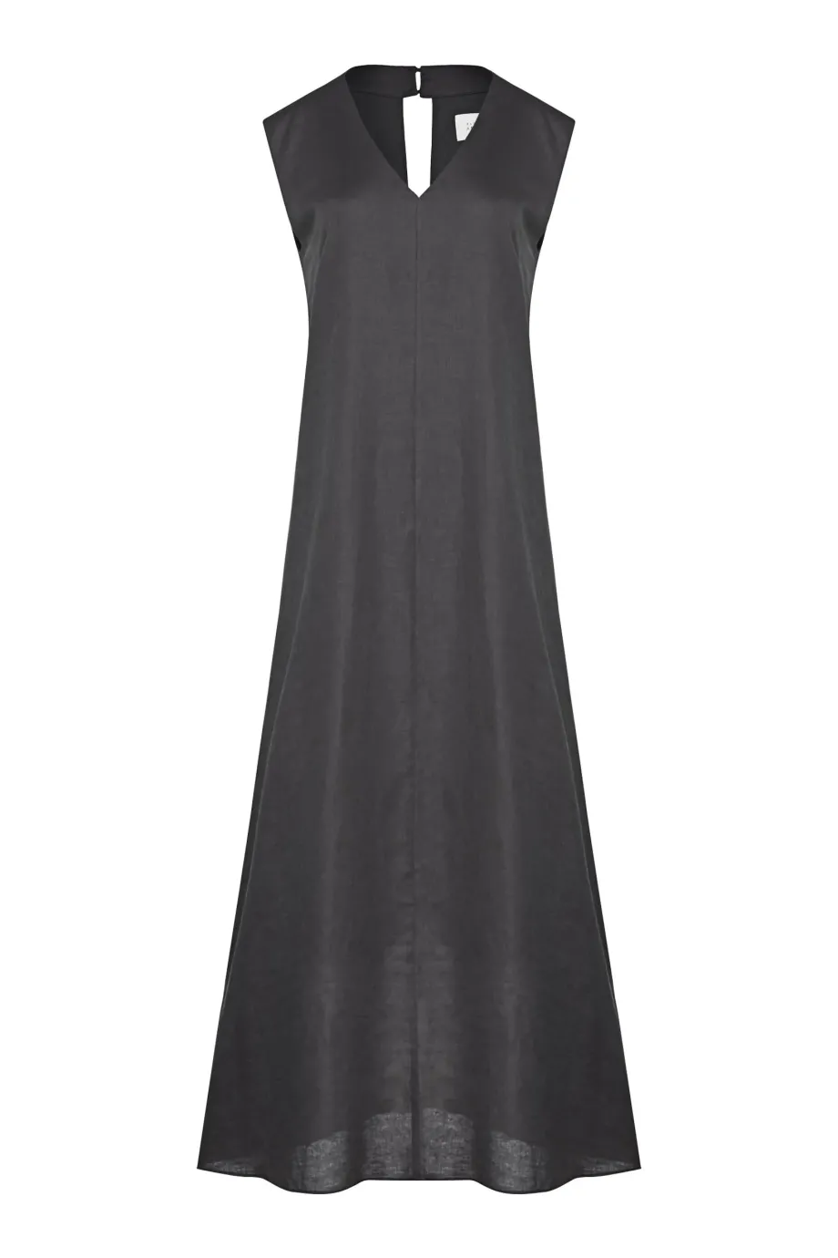 Rochie maxi din in verde inchis fara maneci Rochie maxi din in verde inchis fara maneci
