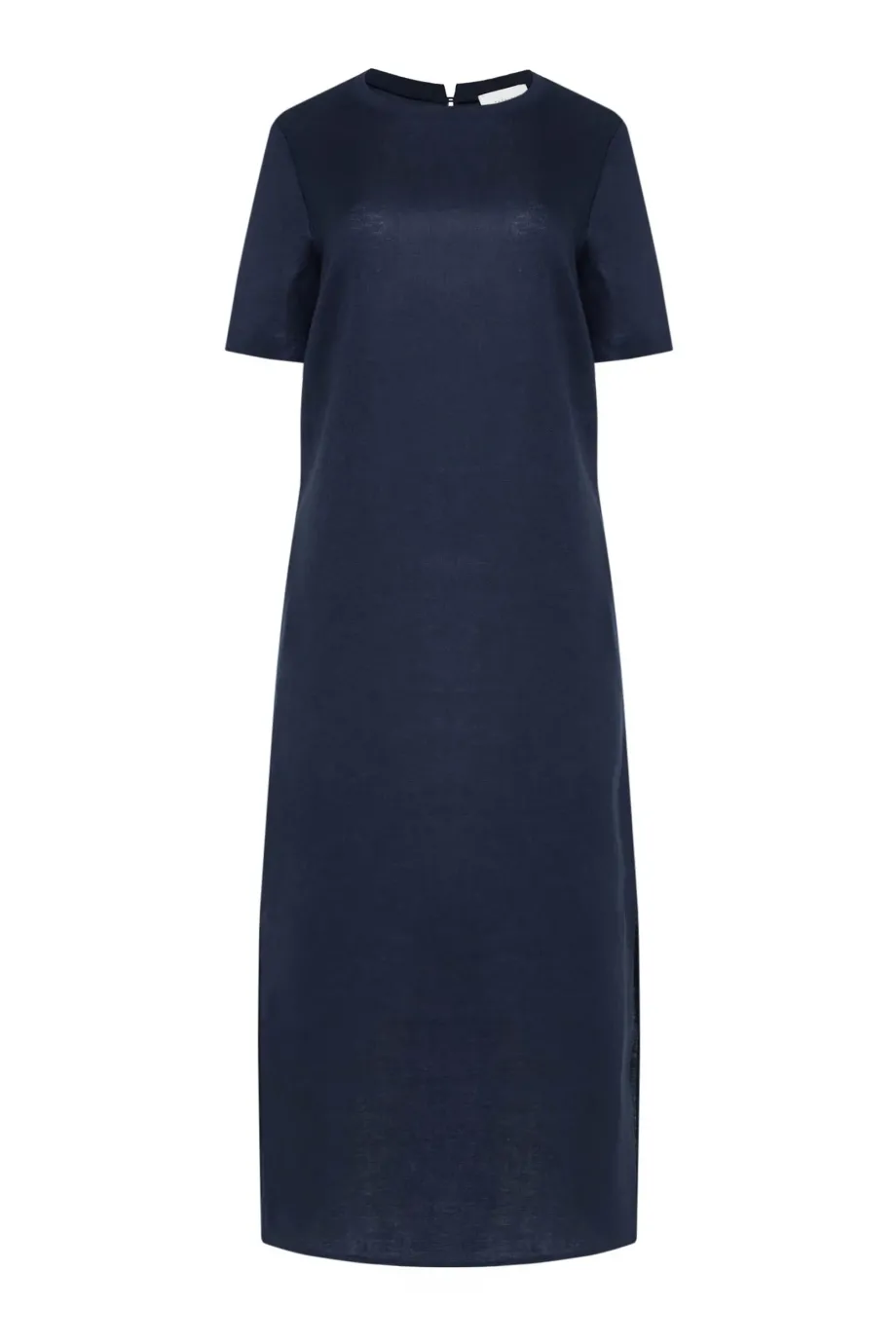 Rochie de in bleumarin cu maneci scurte Rochie de in bleumarin cu maneci scurte