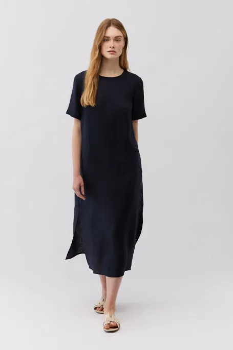 Rochie de in bleumarin cu maneci scurte