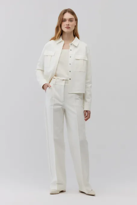 Jacheta camasa alba cu buzunare