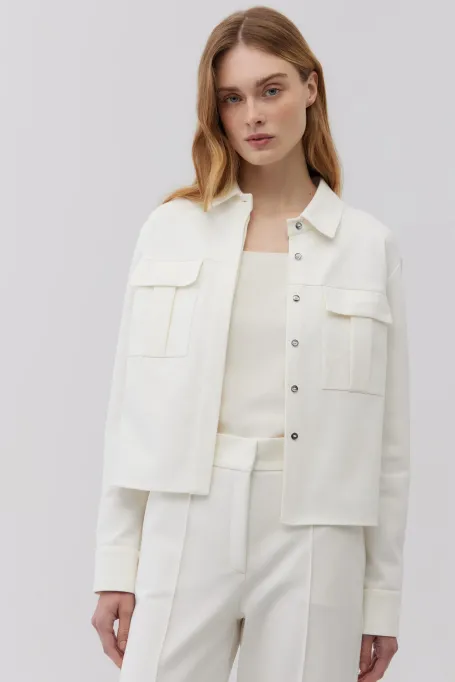Jacheta camasa alba cu buzunare