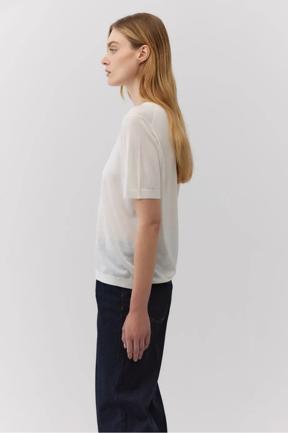 Tricou alb din lana merinos Tricou alb din lana merinos