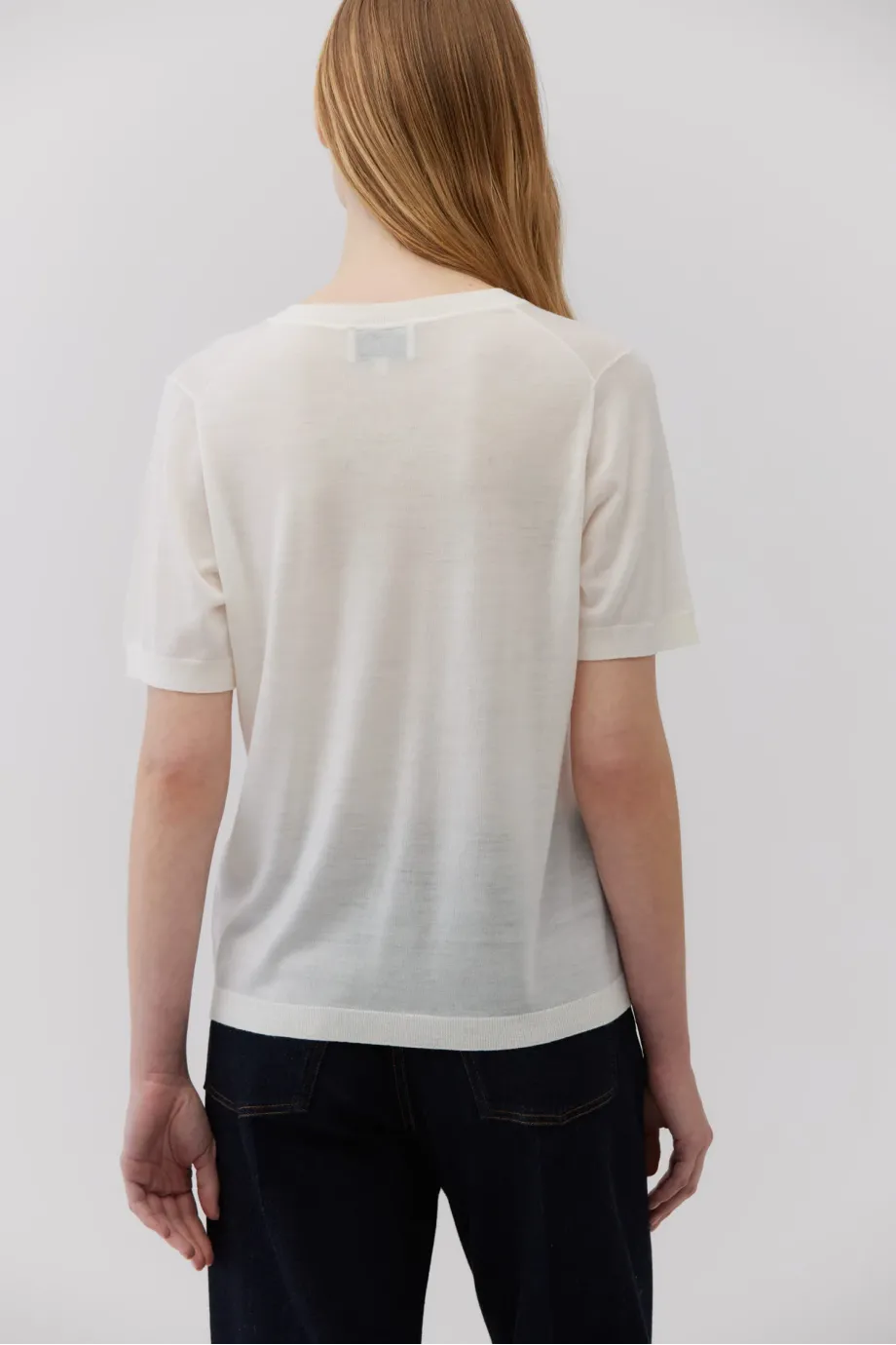 Tricou alb din lana merinos Tricou alb din lana merinos