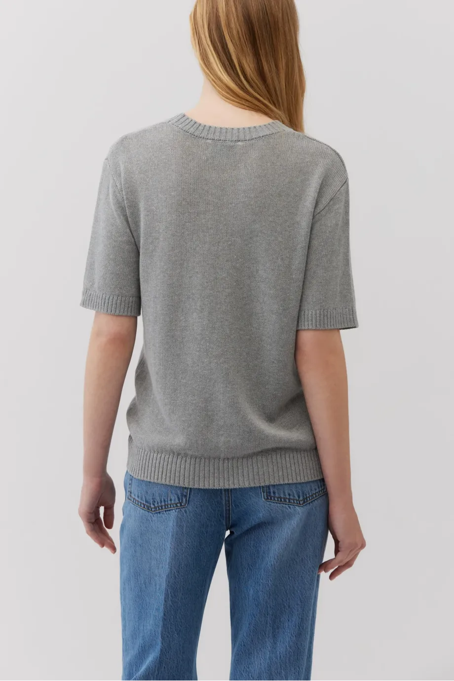 Tricou gri din in si bumbac Tricou gri din in si bumbac