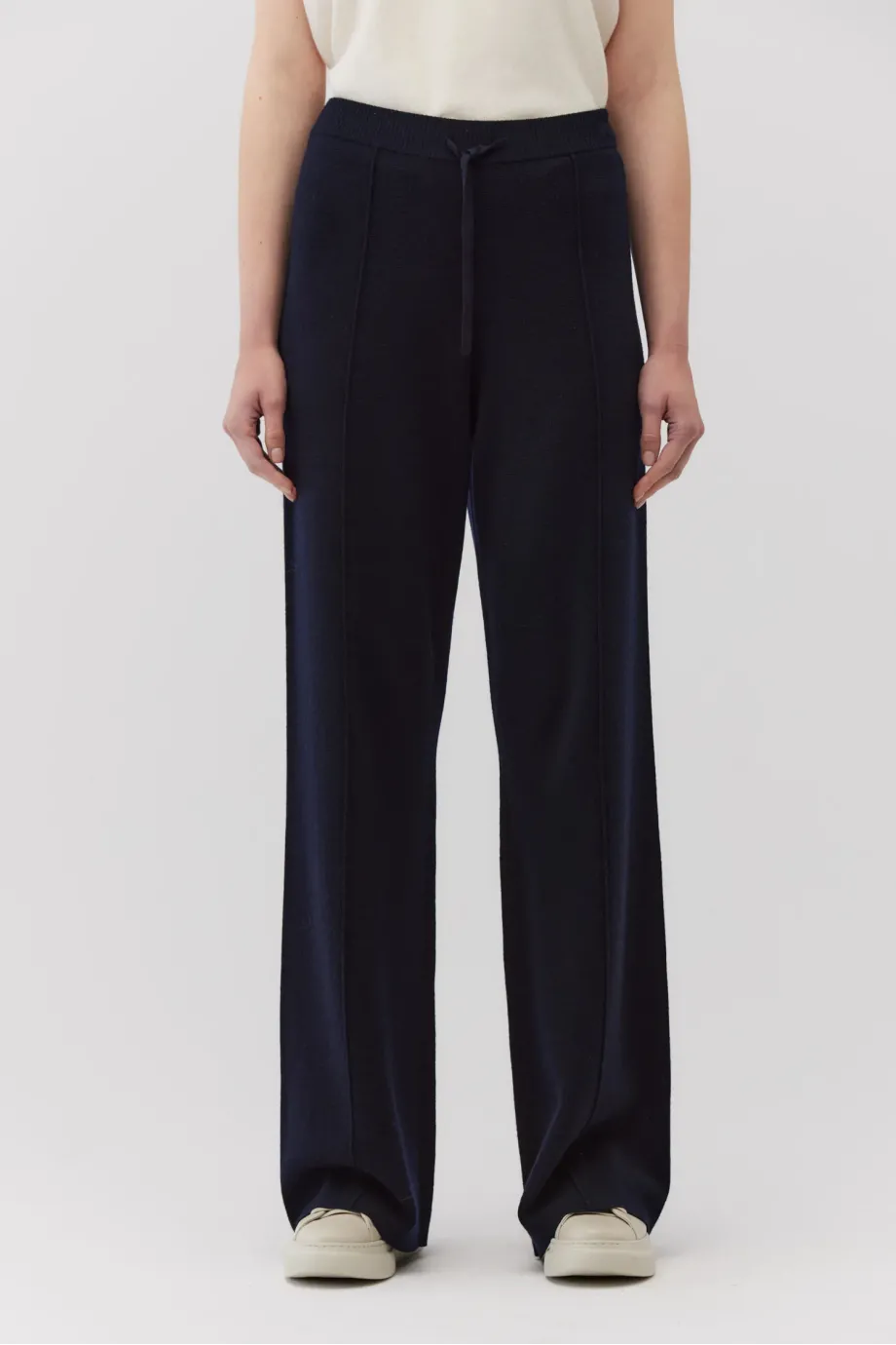 Pantaloni largi din lână merinos Pantaloni largi din lână merinos