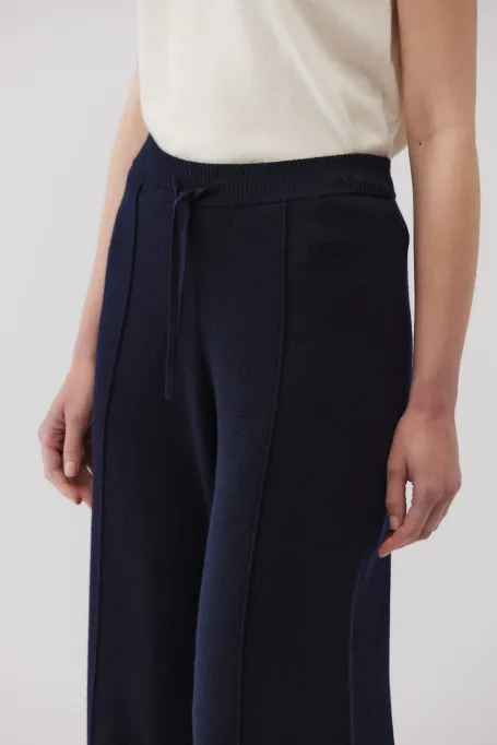 Pantaloni largi din lână merinos Pantaloni largi din lână merinos