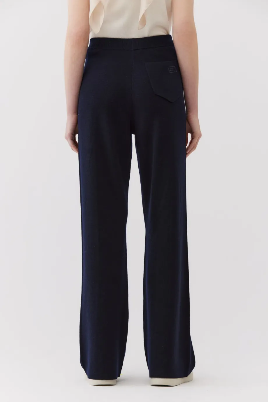 Pantaloni largi din lână merinos Pantaloni largi din lână merinos