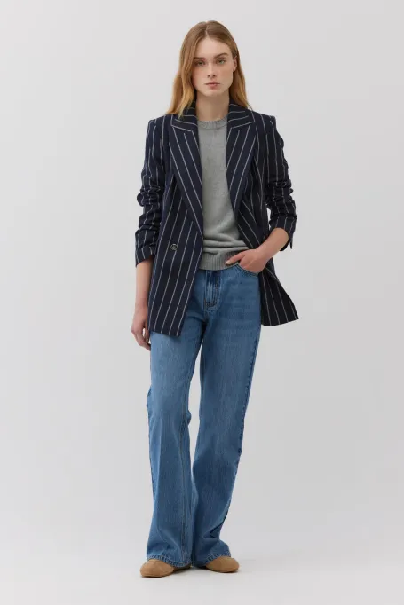 Blugi bootcut cu talie înaltă