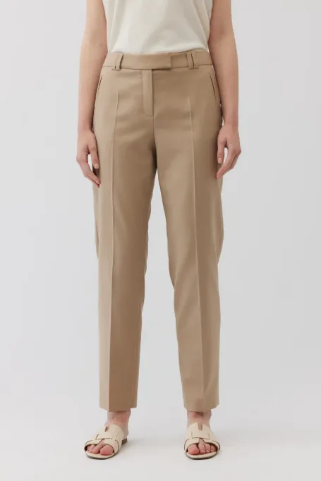 Pantaloni bej cu lana virgina