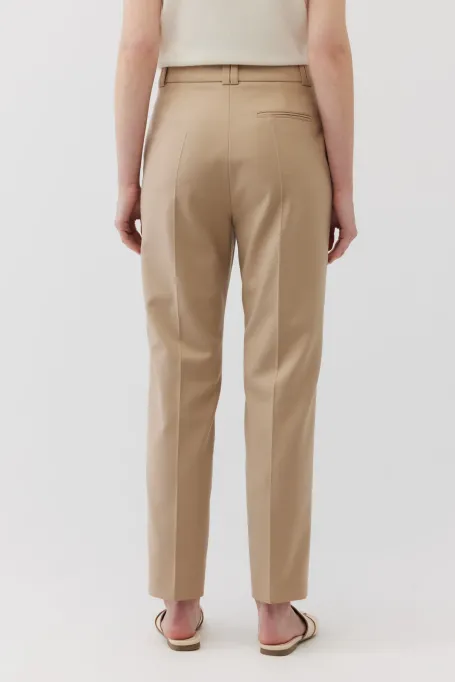 Pantaloni bej cu lana virgina Pantaloni bej cu lana virgina
