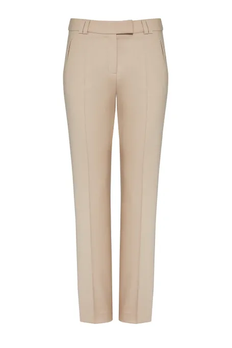 Pantaloni bej cu lana virgina Pantaloni bej cu lana virgina