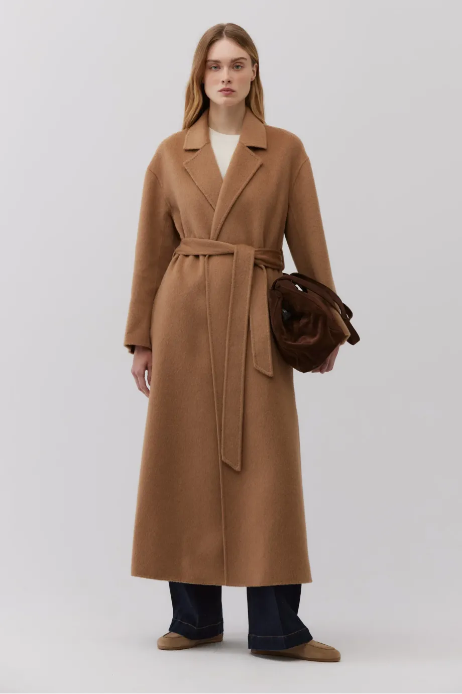 Palton din lână camel dublă Palton din lână camel dublă
