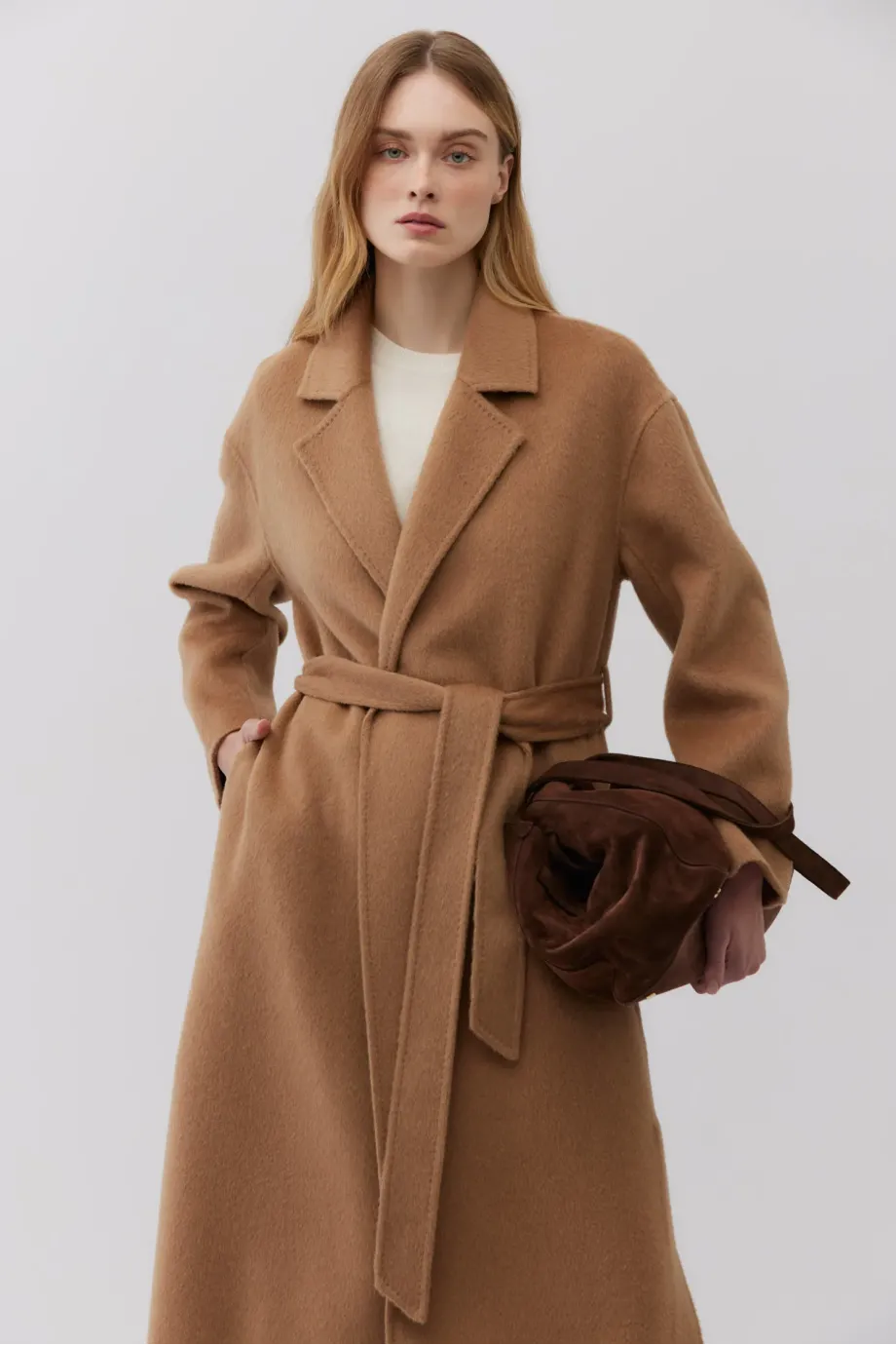 Palton din lână camel dublă Palton din lână camel dublă