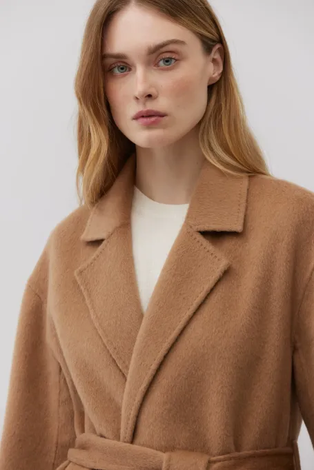 Palton din lână camel dublă Palton din lână camel dublă
