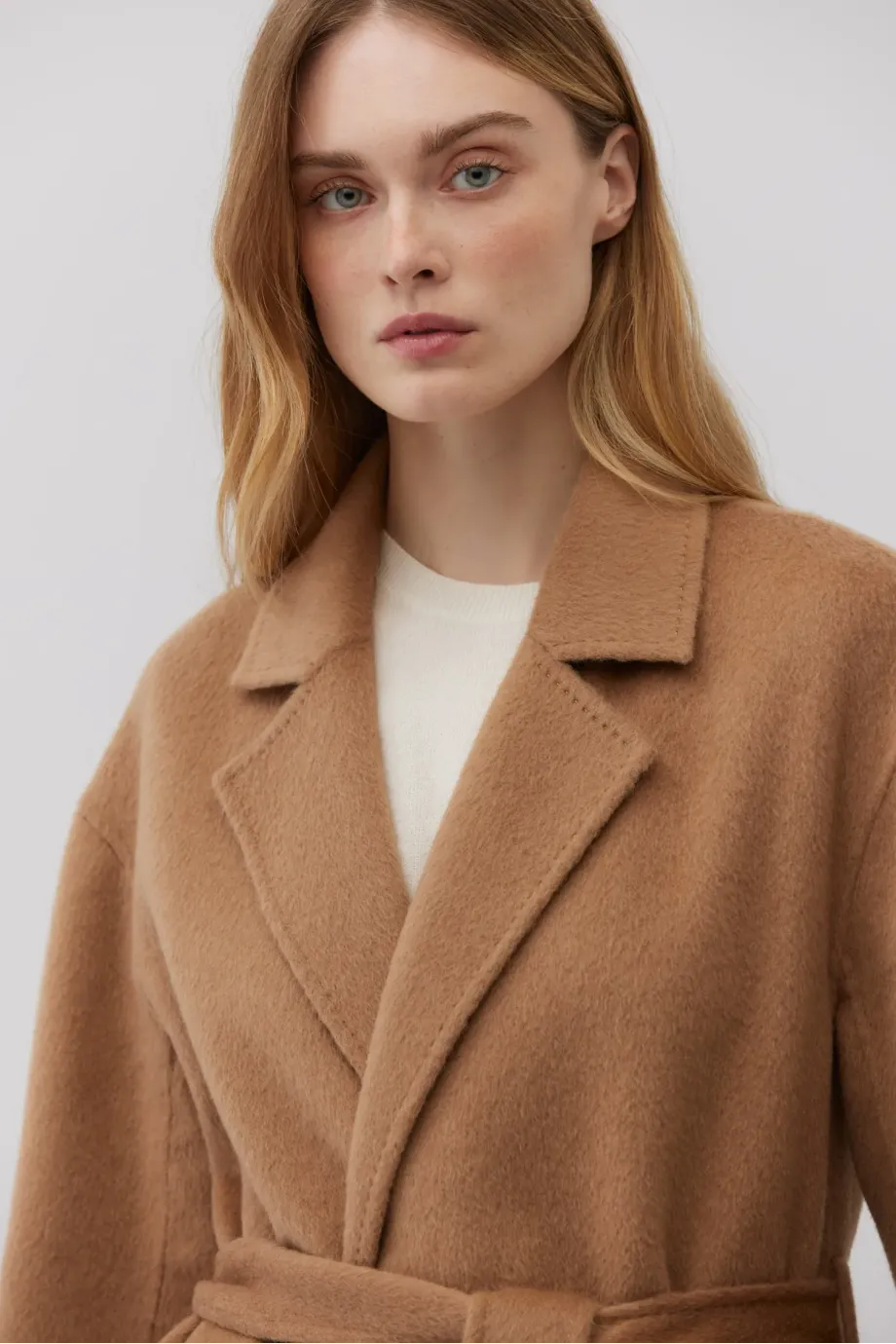 Palton din lână camel dublă Palton din lână camel dublă