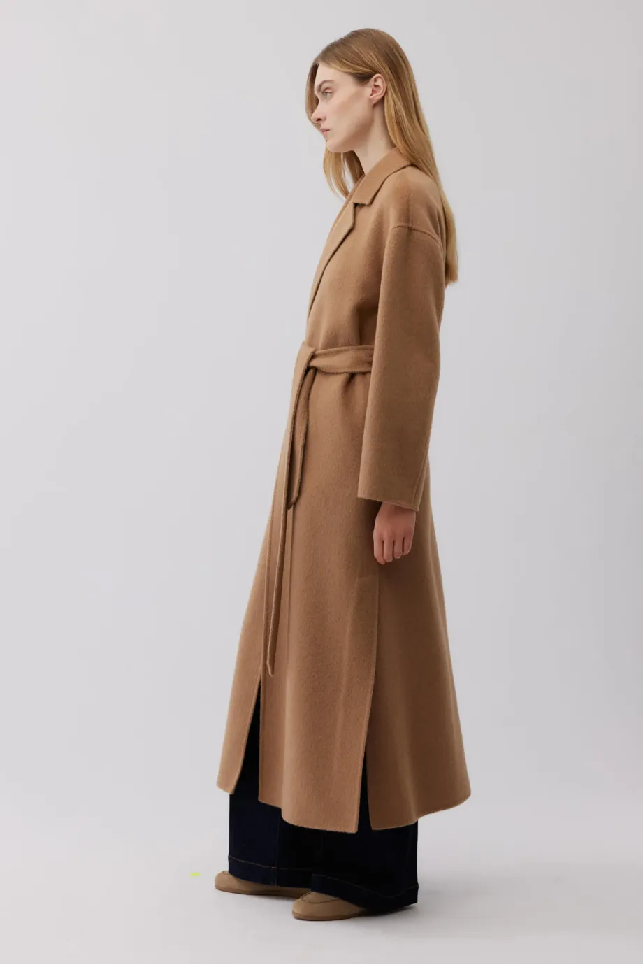 Palton din lână camel dublă Palton din lână camel dublă