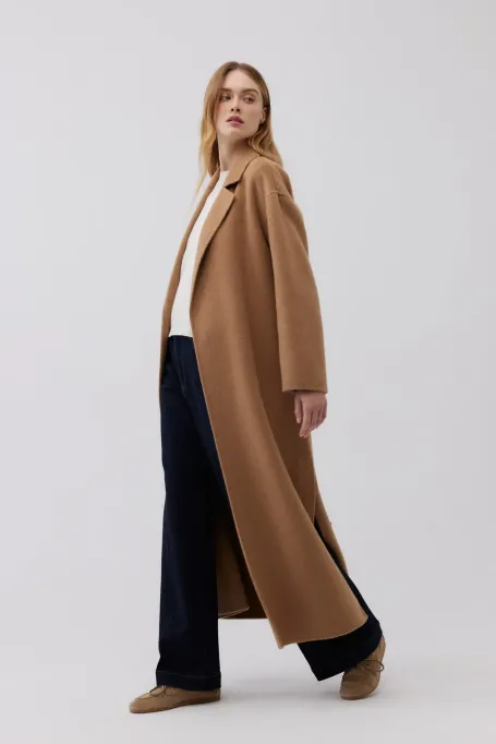 Palton din lână camel dublă Palton din lână camel dublă