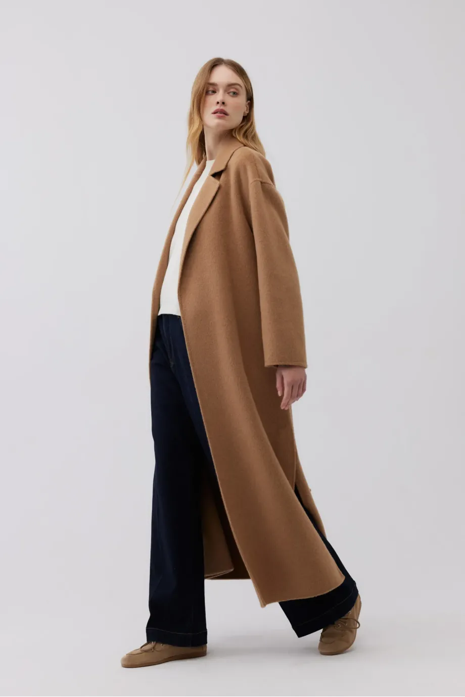 Palton din lână camel dublă Palton din lână camel dublă
