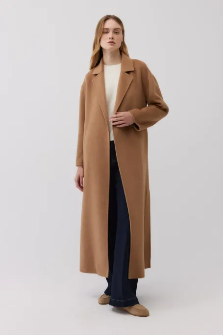 Palton din lână camel dublă Palton din lână camel dublă