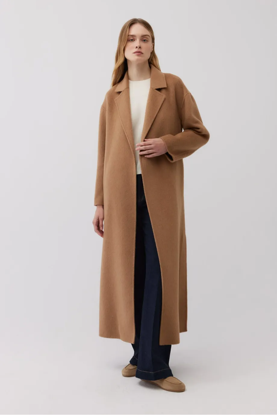 Palton din lână camel dublă Palton din lână camel dublă