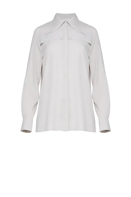 Cămașă lentă de mătase bej