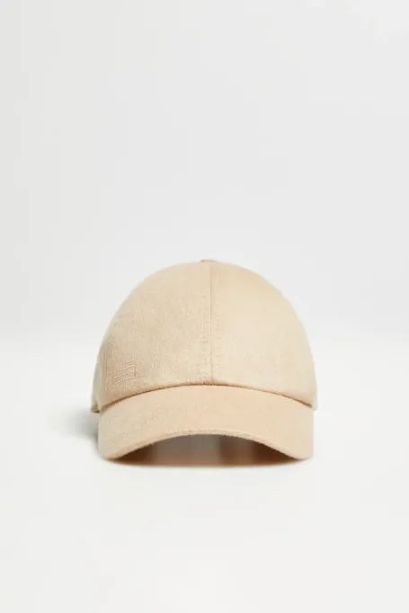 Şapcă de baseball din lână de cămilă bej