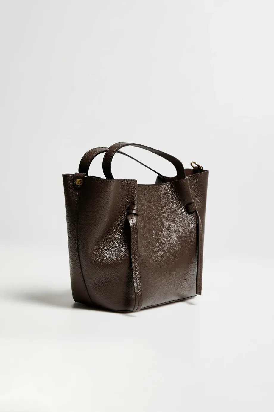 Geantă shopper maro din piele naturală Geantă shopper maro din piele naturală