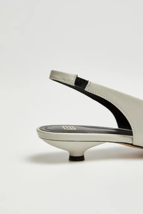 Pantofi slingback din piele verde deschis