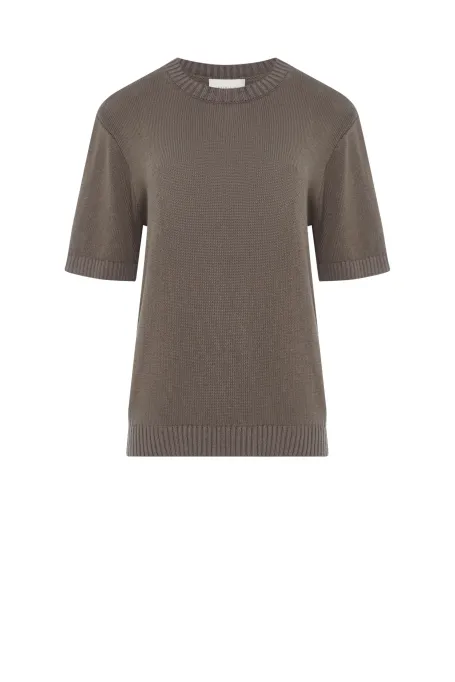 Tricou maro din in si bumbac Tricou maro din in si bumbac