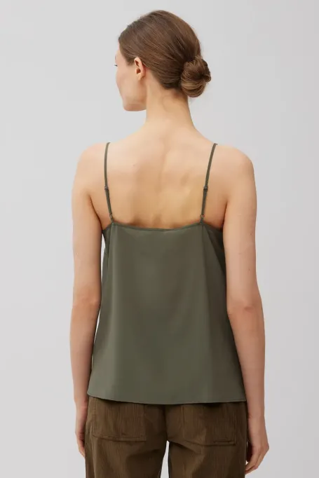 Top din mătase verde