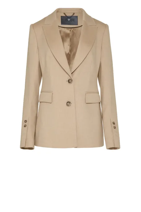 Jachetă din lână Camel Bej Albino