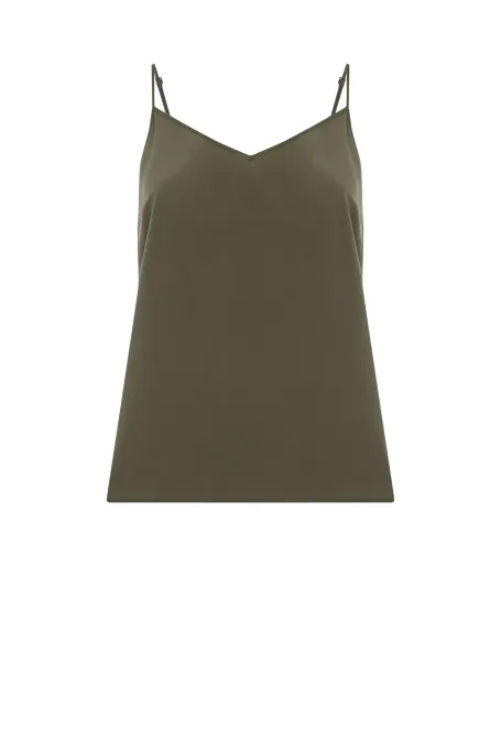 Top din mătase verde