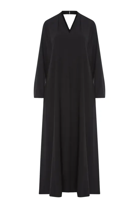 Rochie midi de mătase neagră Rochie midi de mătase neagră