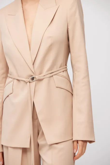 Jacheta roz pudrat din lana virgina