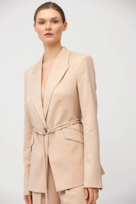 Jacheta roz pudrat din lana virgina