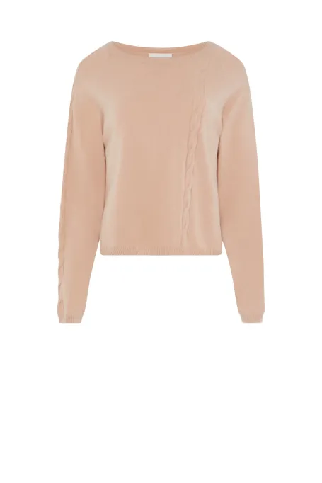 Pulover din cașmir în roz pudrat