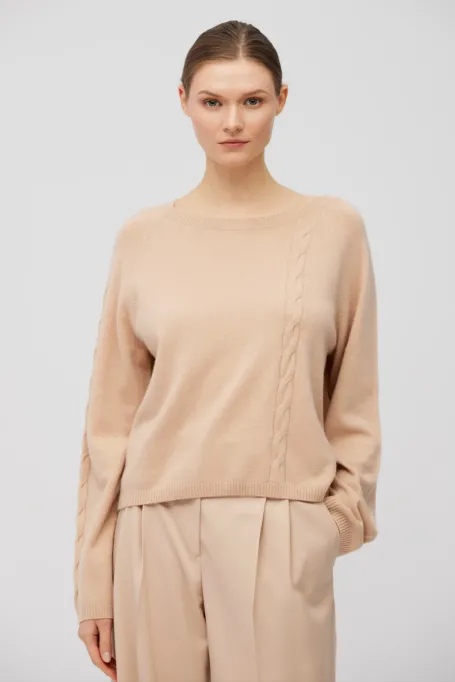 Pulover din cașmir în roz pudrat