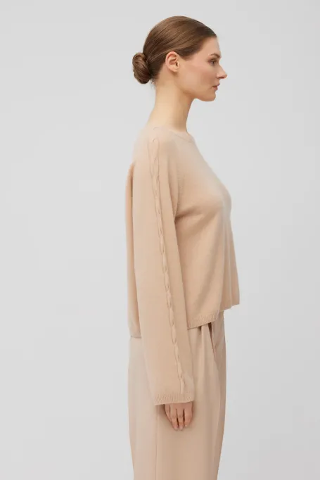 Pulover din cașmir în roz pudrat