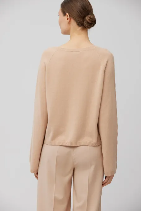 Pulover din cașmir în roz pudrat