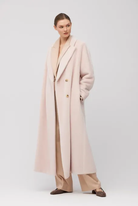 Palton drept la două piept din baby suri alpaca