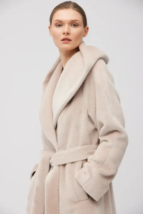 Palton Maxi Baby Suri Alpaca cu glugă