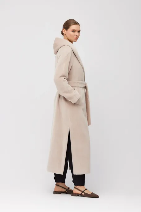 Palton Maxi Baby Suri Alpaca cu glugă