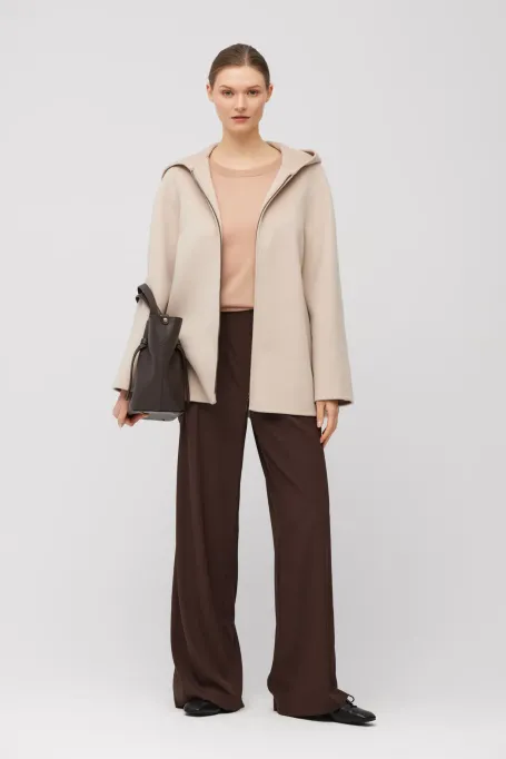 Jachetă dublă din lână și mătase