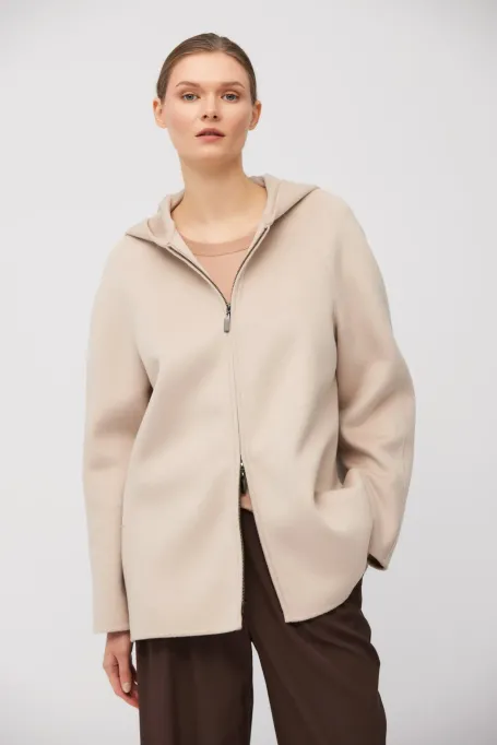 Jachetă dublă din lână și mătase