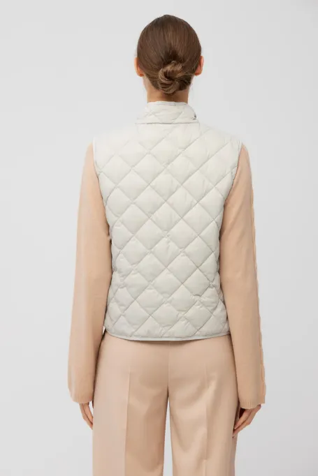 Vestă scurtă de puf bej