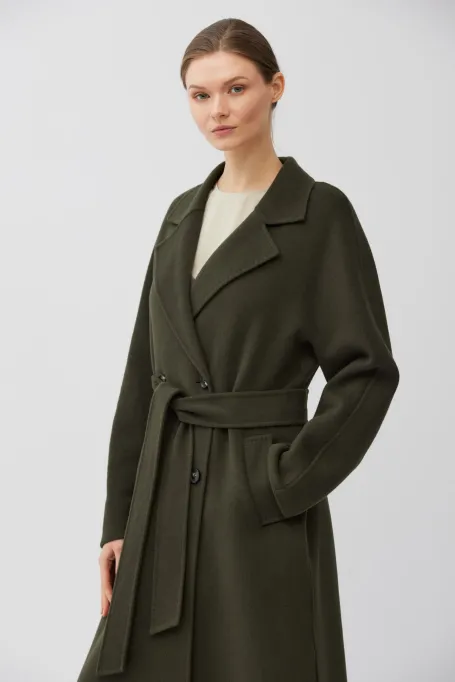 Palton de mătase dublu, verde închis